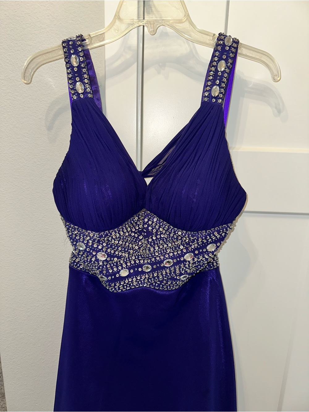 Fiesta Purple High-Low Formal Prom Event Dress with Beaded Waist size M - Picture 12 of 16
